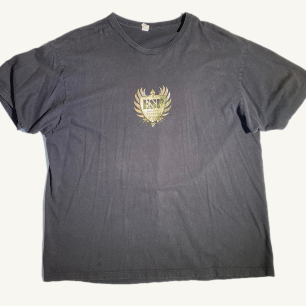 Mens Black T-Shirt ESP Guitars and Bases Logo Top XXL